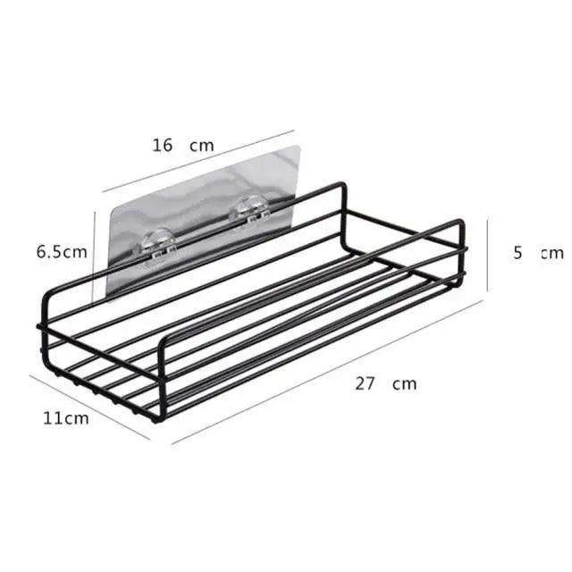 Premium Quality Bathroom Kitchen Punch Corner Frame Shower Shelf Wrought Iron Shampoo Storage Rack Holder with Suction Cup Bathroom Accessories Stevvex