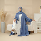 Premium Ribbon Sleeve Abaya: An Elegant Four-piece Abaya Set (MOA105)