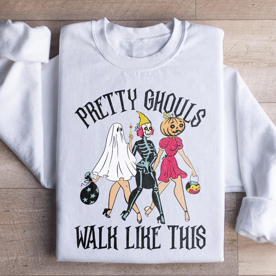 Pretty Ghouls Walk Like This Sweatshirt Peachy Sunday