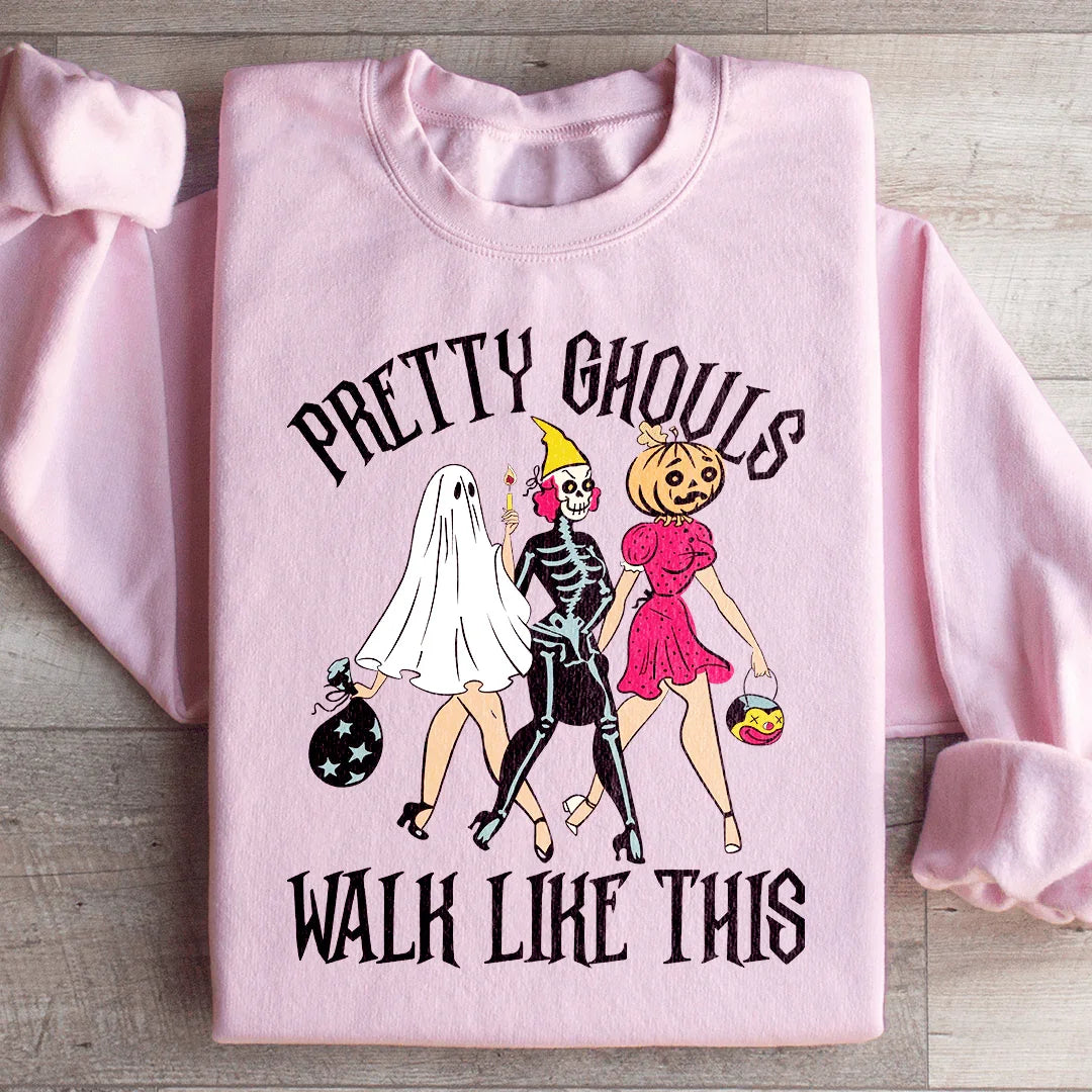 Pretty Ghouls Walk Like This Sweatshirt Peachy Sunday