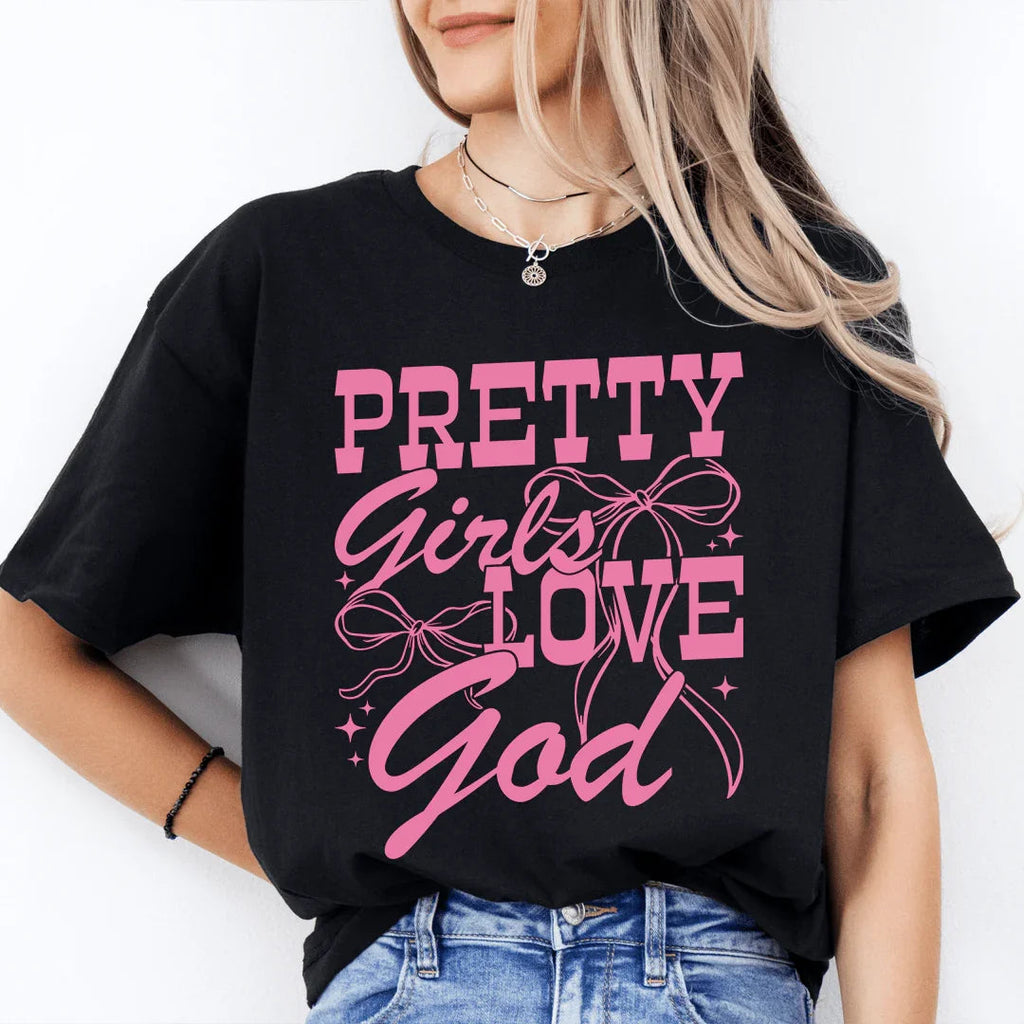 Pretty Girls Love God Tee Peachy Sunday