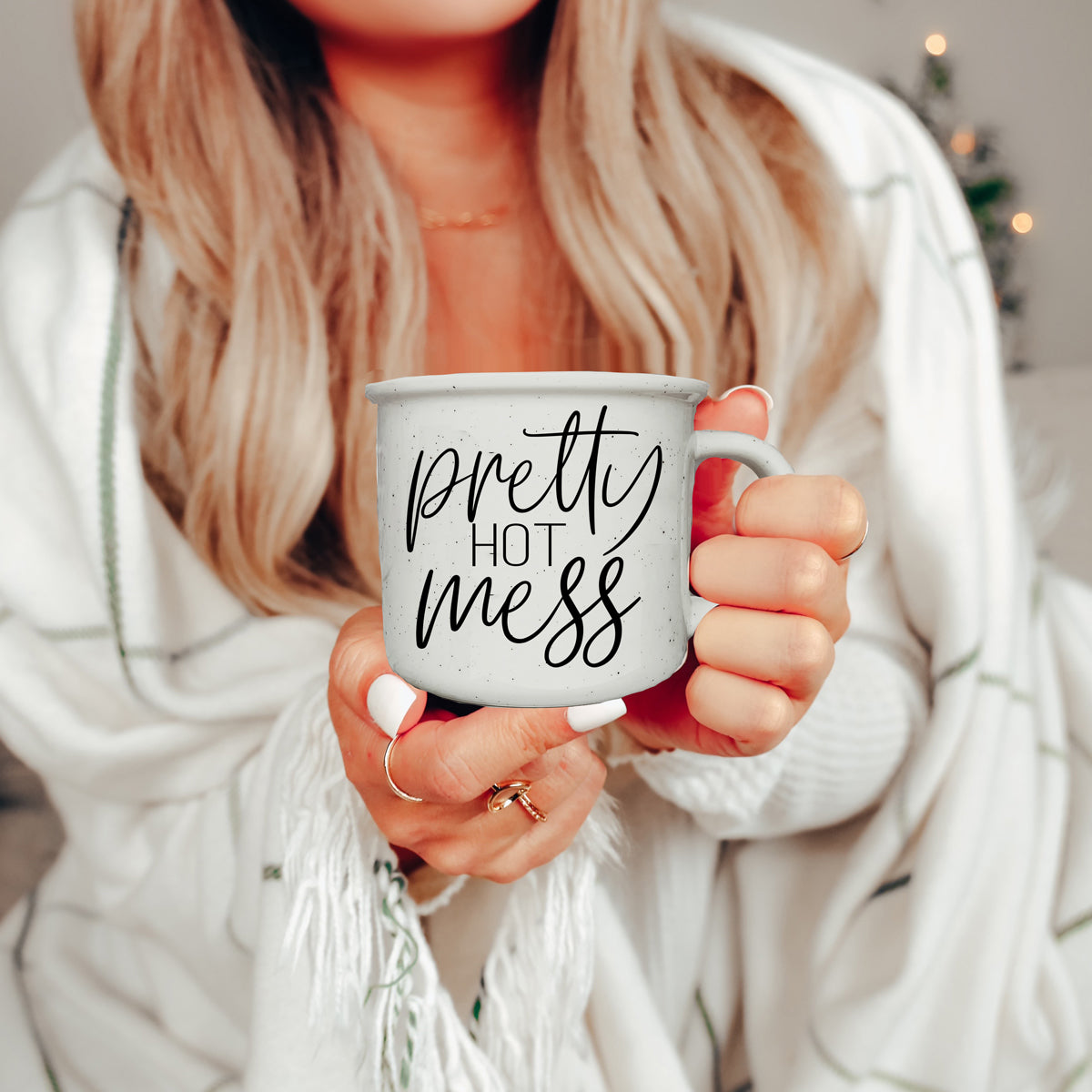 Pretty Hot Mess 14.5oz Ceramic Coffee Mug Funny Hot Mess Quote Cup For Home Office And Travel BandsCo Straps