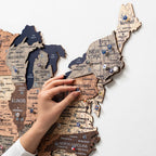 Wooden 3d Map of USA - Smokey - SJB-DIAMOND ELITES