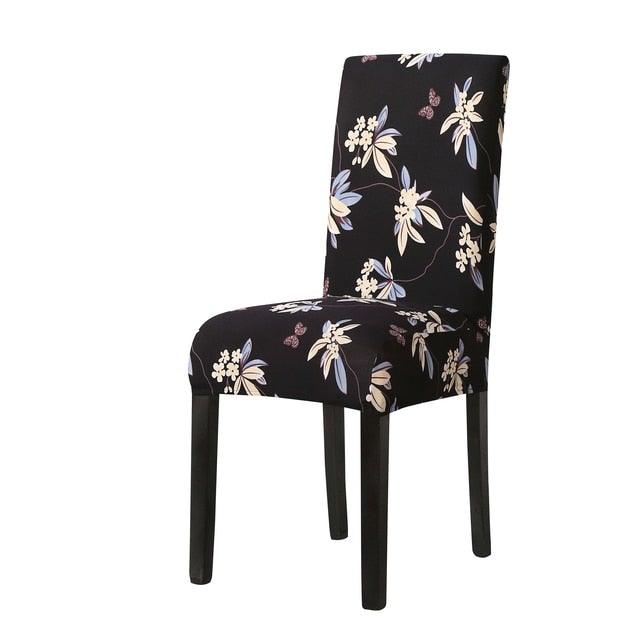 Print Pattened Dining Chair Cover Spandex Elastic Chair Slipcover Stretch Case For Chairs Wedding Hotel Banquet  Fit Stretch Short Dining Room Chair Covers with Printed Pattern Banquet Chair Seat Protector Slipcover For Home Party Hotel Wedding Ceremony Stevvex