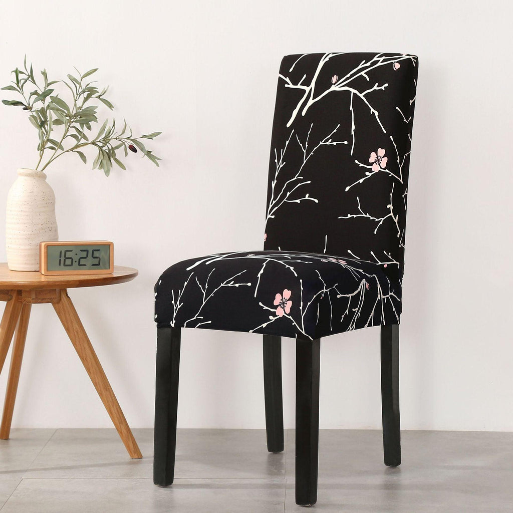 Print Pattened Dining Chair Cover Spandex Elastic Chair Slipcover Stretch Case For Chairs Wedding Hotel Banquet  Fit Stretch Short Dining Room Chair Covers with Printed Pattern Banquet Chair Seat Protector Slipcover For Home Party Hotel Wedding Ceremony Stevvex