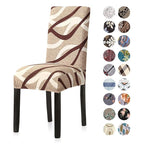 Print Pattened Dining Chair Cover Spandex Elastic Chair Slipcover Stretch Case For Chairs Wedding Hotel Banquet  Fit Stretch Short Dining Room Chair Covers with Printed Pattern Banquet Chair Seat Protector Slipcover For Home Party Hotel Wedding Ceremony Stevvex