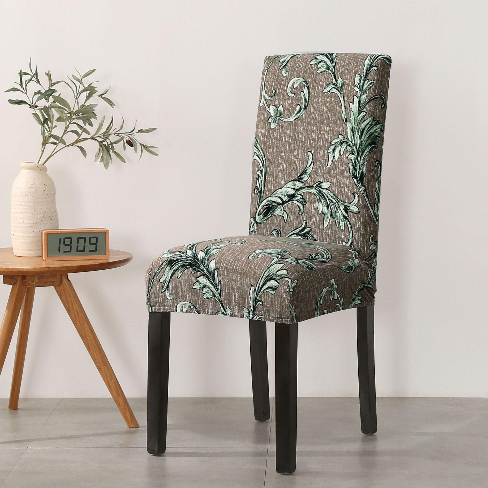 Print Pattened Dining Chair Cover Spandex Elastic Chair Slipcover Stretch Case For Chairs Wedding Hotel Banquet  Fit Stretch Short Dining Room Chair Covers with Printed Pattern Banquet Chair Seat Protector Slipcover For Home Party Hotel Wedding Ceremony Stevvex
