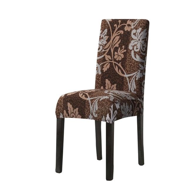 Print Pattened Dining Chair Cover Spandex Elastic Chair Slipcover Stretch Case For Chairs Wedding Hotel Banquet  Fit Stretch Short Dining Room Chair Covers with Printed Pattern Banquet Chair Seat Protector Slipcover For Home Party Hotel Wedding Ceremony Stevvex