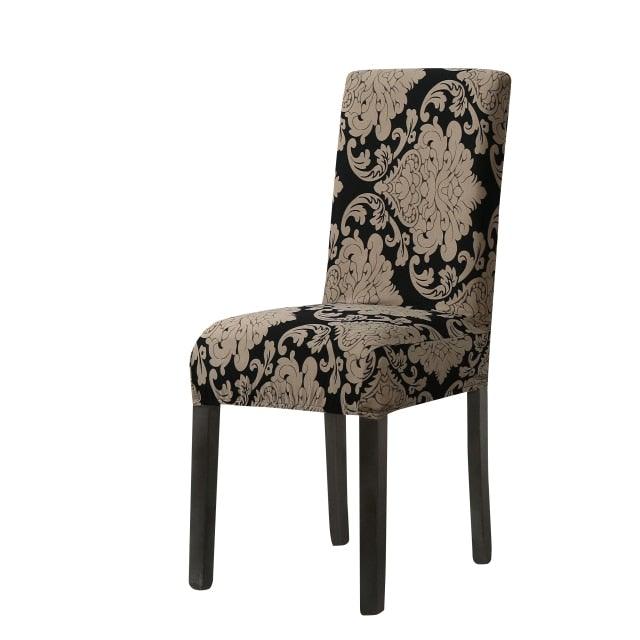 Print Pattened Dining Chair Cover Spandex Elastic Chair Slipcover Stretch Case For Chairs Wedding Hotel Banquet  Fit Stretch Short Dining Room Chair Covers with Printed Pattern Banquet Chair Seat Protector Slipcover For Home Party Hotel Wedding Ceremony Stevvex