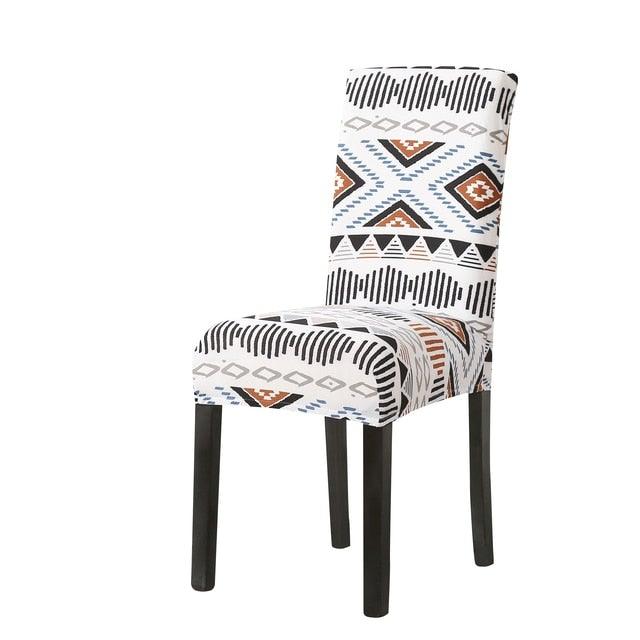 Print Pattened Dining Chair Cover Spandex Elastic Chair Slipcover Stretch Case For Chairs Wedding Hotel Banquet  Fit Stretch Short Dining Room Chair Covers with Printed Pattern Banquet Chair Seat Protector Slipcover For Home Party Hotel Wedding Ceremony Stevvex