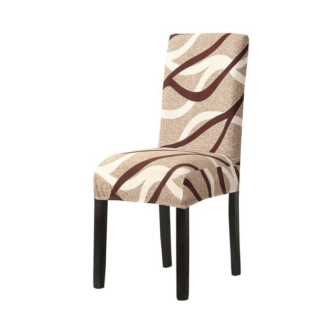 Print Pattened Dining Chair Cover Spandex Elastic Chair Slipcover Stretch Case For Chairs Wedding Hotel Banquet  Fit Stretch Short Dining Room Chair Covers with Printed Pattern Banquet Chair Seat Protector Slipcover For Home Party Hotel Wedding Ceremony Stevvex