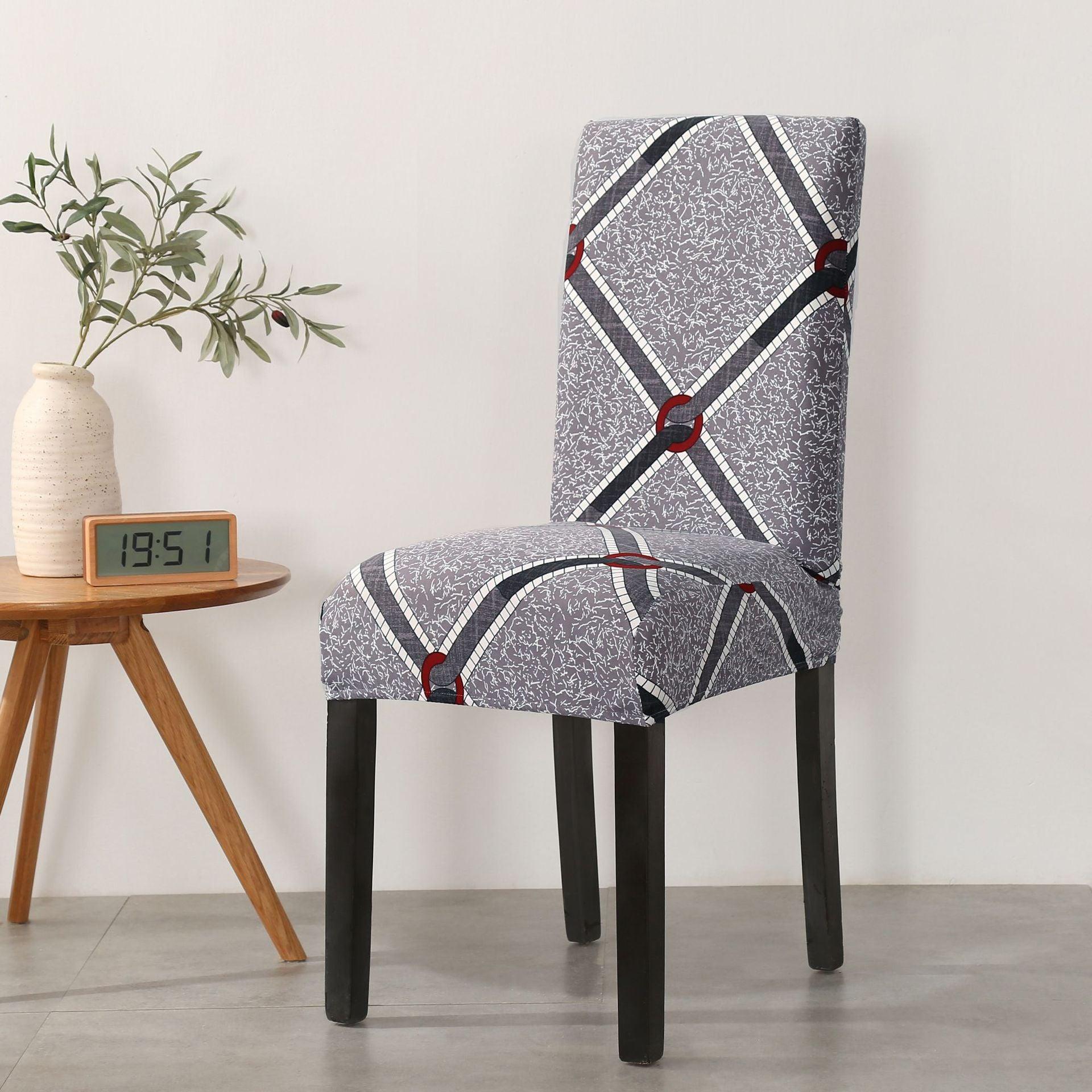 Print Pattened Dining Chair Cover Spandex Elastic Chair Slipcover Stretch Case For Chairs Wedding Hotel Banquet  Fit Stretch Short Dining Room Chair Covers with Printed Pattern Banquet Chair Seat Protector Slipcover For Home Party Hotel Wedding Ceremony Stevvex