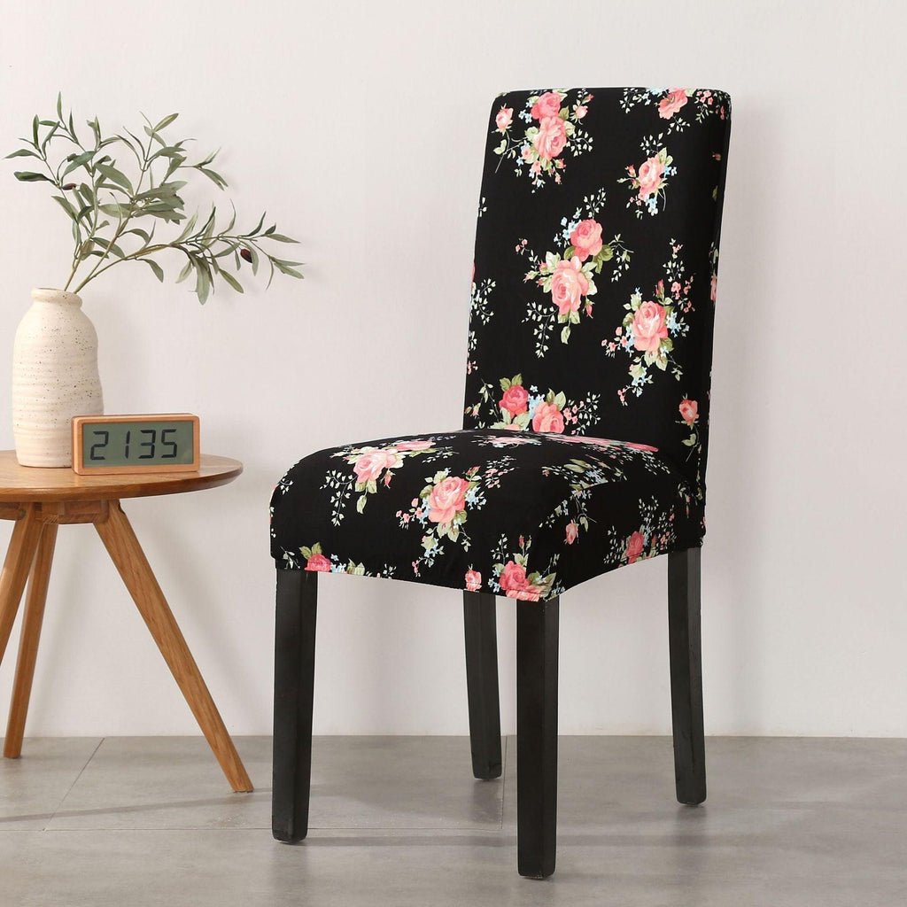 Print Pattened Dining Chair Cover Spandex Elastic Chair Slipcover Stretch Case For Chairs Wedding Hotel Banquet  Fit Stretch Short Dining Room Chair Covers with Printed Pattern Banquet Chair Seat Protector Slipcover For Home Party Hotel Wedding Ceremony Stevvex