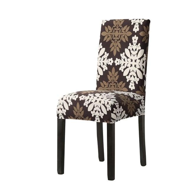 Print Pattened Dining Chair Cover Spandex Elastic Chair Slipcover Stretch Case For Chairs Wedding Hotel Banquet  Fit Stretch Short Dining Room Chair Covers with Printed Pattern Banquet Chair Seat Protector Slipcover For Home Party Hotel Wedding Ceremony Stevvex