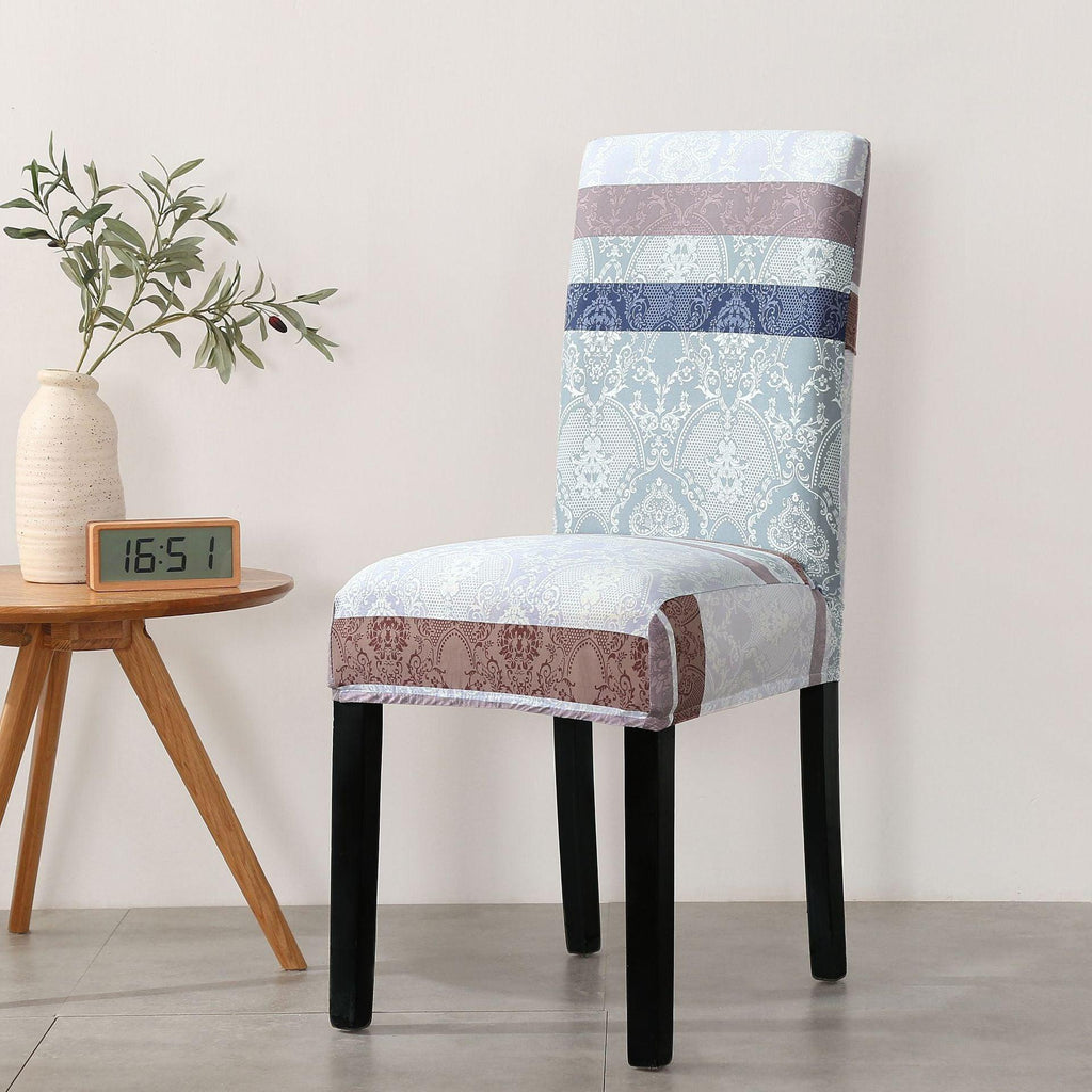 Print Pattened Dining Chair Cover Spandex Elastic Chair Slipcover Stretch Case For Chairs Wedding Hotel Banquet  Fit Stretch Short Dining Room Chair Covers with Printed Pattern Banquet Chair Seat Protector Slipcover For Home Party Hotel Wedding Ceremony Stevvex