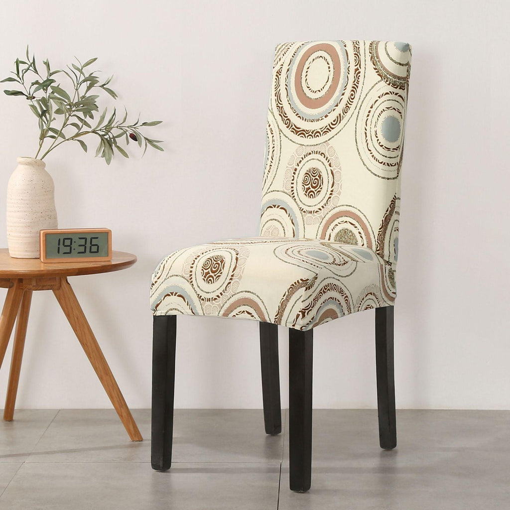 Print Pattened Dining Chair Cover Spandex Elastic Chair Slipcover Stretch Case For Chairs Wedding Hotel Banquet  Fit Stretch Short Dining Room Chair Covers with Printed Pattern Banquet Chair Seat Protector Slipcover For Home Party Hotel Wedding Ceremony Stevvex