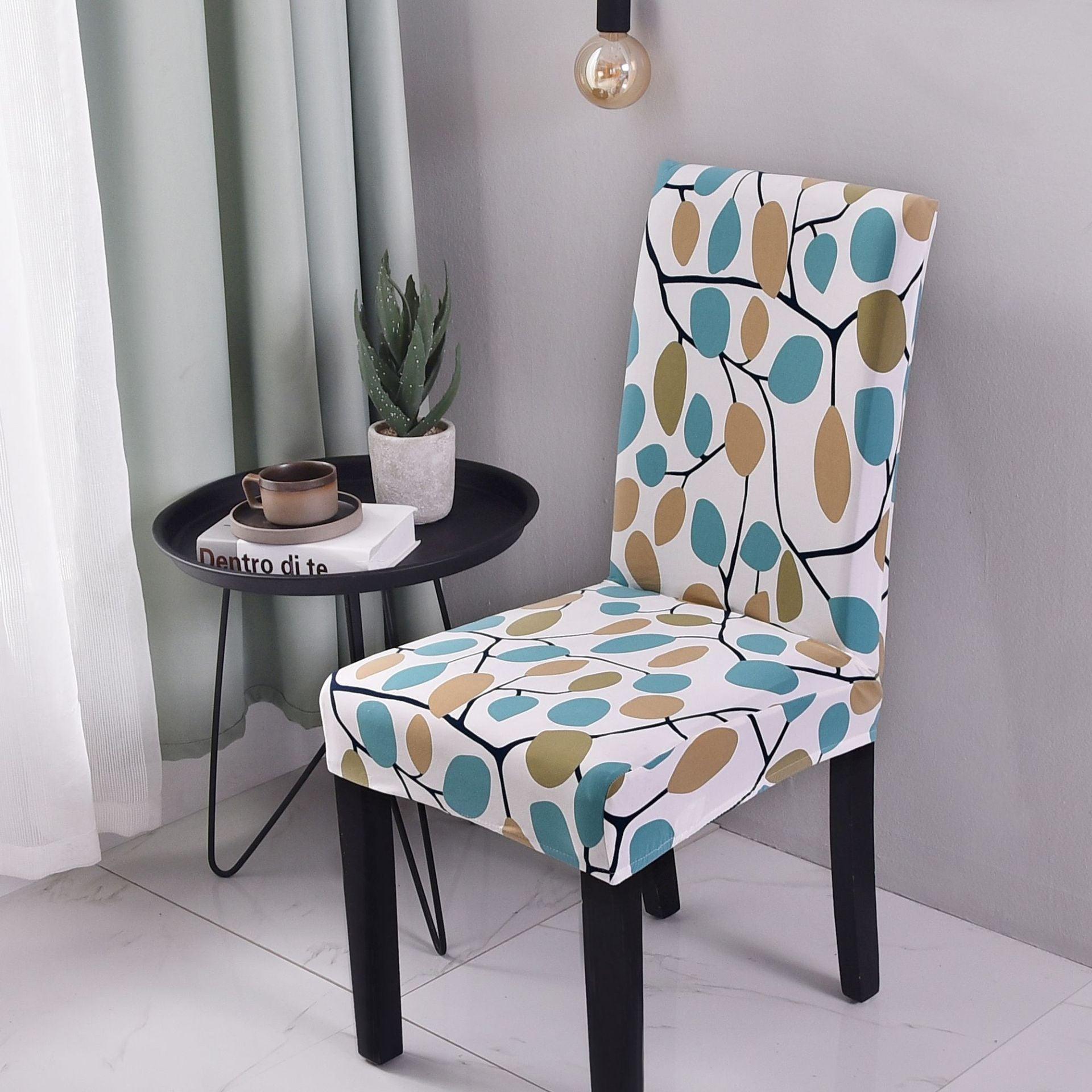 Print Pattened Dining Chair Cover Spandex Elastic Chair Slipcover Stretch Case For Chairs Wedding Hotel Banquet  Fit Stretch Short Dining Room Chair Covers with Printed Pattern Banquet Chair Seat Protector Slipcover For Home Party Hotel Wedding Ceremony Stevvex