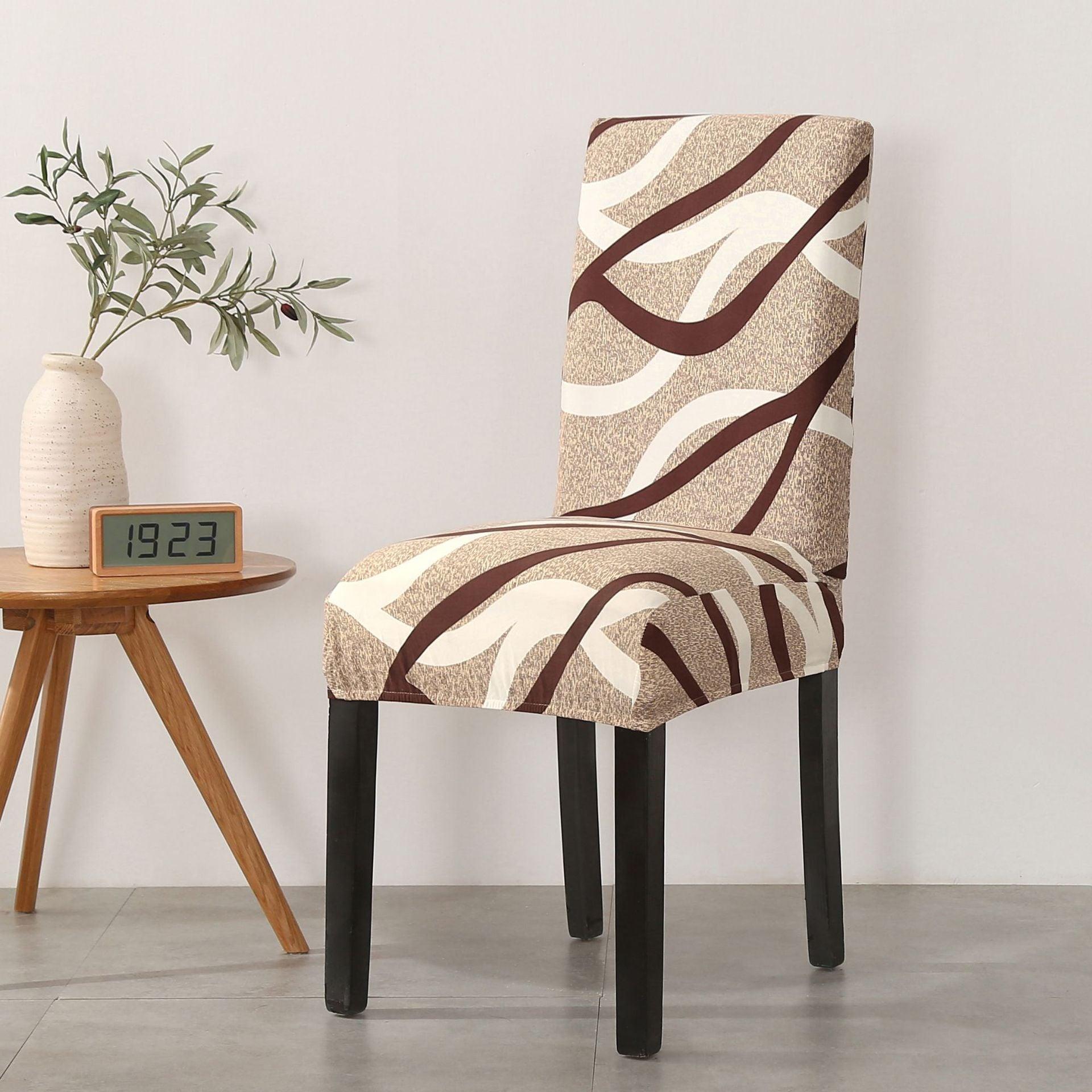 Print Pattened Dining Chair Cover Spandex Elastic Chair Slipcover Stretch Case For Chairs Wedding Hotel Banquet  Fit Stretch Short Dining Room Chair Covers with Printed Pattern Banquet Chair Seat Protector Slipcover For Home Party Hotel Wedding Ceremony Stevvex