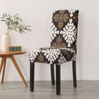 Print Pattened Dining Chair Cover Spandex Elastic Chair Slipcover Stretch Case For Chairs Wedding Hotel Banquet  Fit Stretch Short Dining Room Chair Covers with Printed Pattern Banquet Chair Seat Protector Slipcover For Home Party Hotel Wedding Ceremony Stevvex
