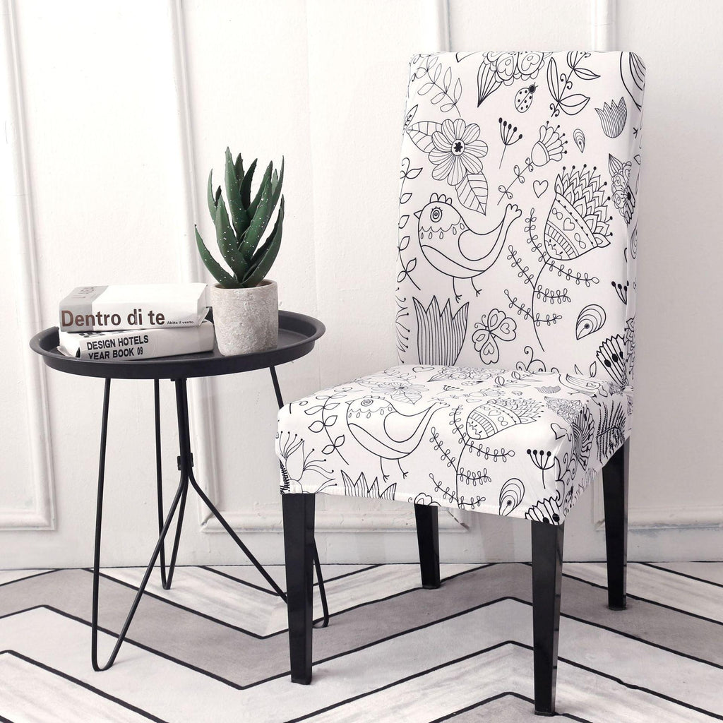 Print Pattened Dining Chair Cover Spandex Elastic Chair Slipcover Stretch Case For Chairs Wedding Hotel Banquet  Fit Stretch Short Dining Room Chair Covers with Printed Pattern Banquet Chair Seat Protector Slipcover For Home Party Hotel Wedding Ceremony Stevvex