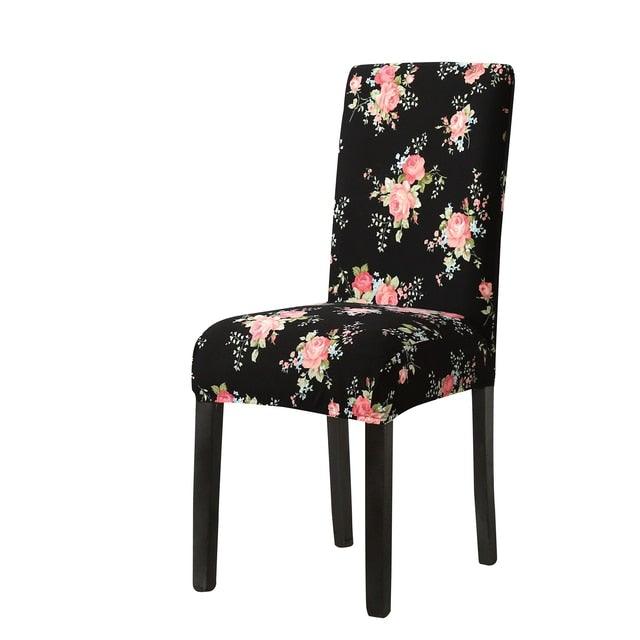 Print Pattened Dining Chair Cover Spandex Elastic Chair Slipcover Stretch Case For Chairs Wedding Hotel Banquet  Fit Stretch Short Dining Room Chair Covers with Printed Pattern Banquet Chair Seat Protector Slipcover For Home Party Hotel Wedding Ceremony Stevvex
