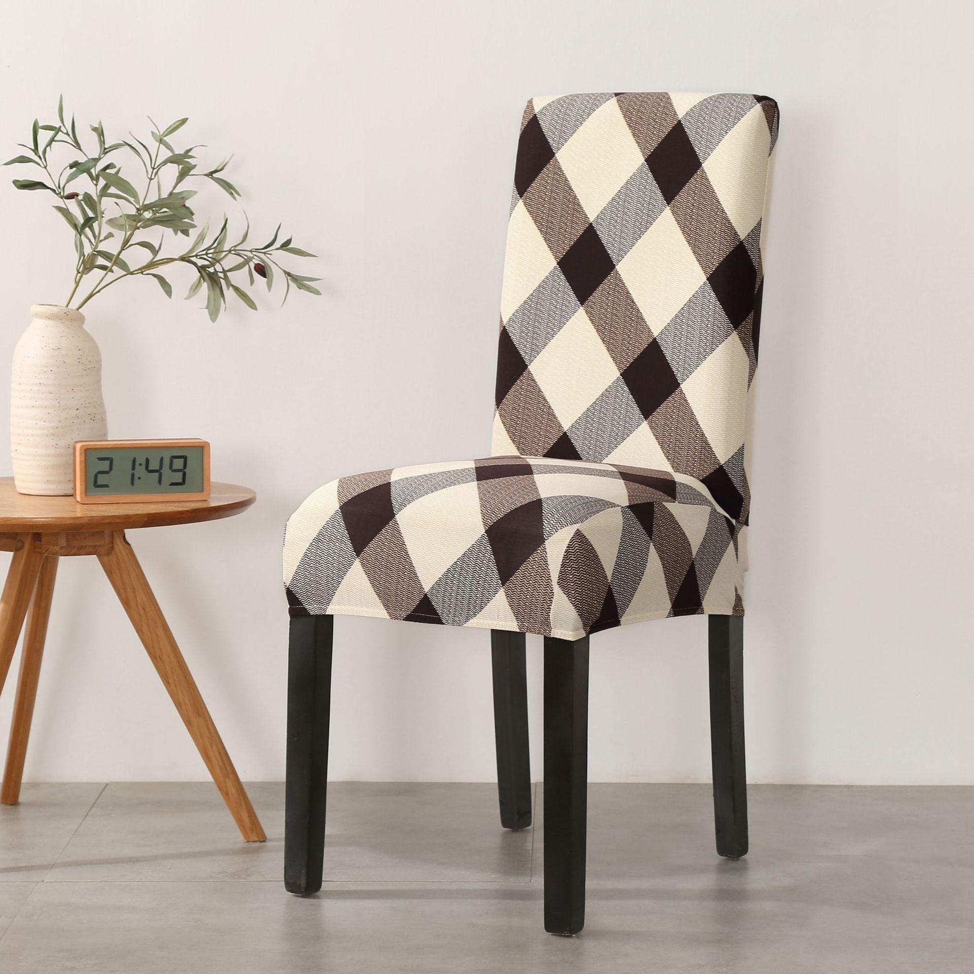 Print Pattened Dining Chair Cover Spandex Elastic Chair Slipcover Stretch Case For Chairs Wedding Hotel Banquet  Fit Stretch Short Dining Room Chair Covers with Printed Pattern Banquet Chair Seat Protector Slipcover For Home Party Hotel Wedding Ceremony Stevvex