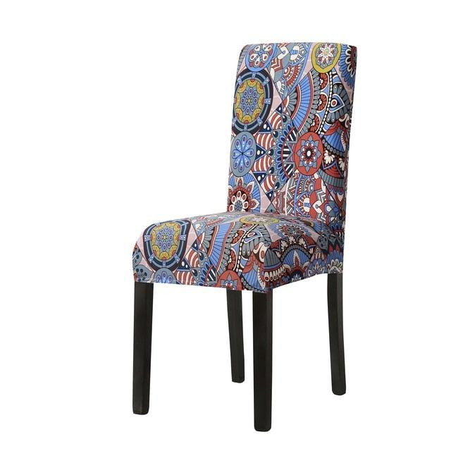 Print Pattened Dining Chair Cover Spandex Elastic Chair Slipcover Stretch Case For Chairs Wedding Hotel Banquet  Fit Stretch Short Dining Room Chair Covers with Printed Pattern Banquet Chair Seat Protector Slipcover For Home Party Hotel Wedding Ceremony Stevvex