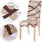 Print Pattened Dining Chair Cover Spandex Elastic Chair Slipcover Stretch Case For Chairs Wedding Hotel Banquet  Fit Stretch Short Dining Room Chair Covers with Printed Pattern Banquet Chair Seat Protector Slipcover For Home Party Hotel Wedding Ceremony Stevvex