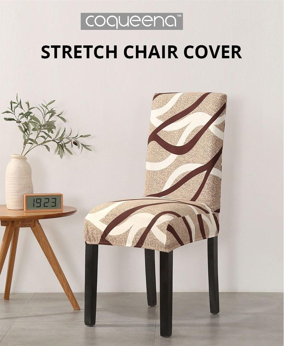 Print Pattened Dining Chair Cover Spandex Elastic Chair Slipcover Stretch Case For Chairs Wedding Hotel Banquet  Fit Stretch Short Dining Room Chair Covers with Printed Pattern Banquet Chair Seat Protector Slipcover For Home Party Hotel Wedding Ceremony Stevvex