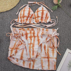 Print Swimsuit 3 Piece Mesh Bikini Set  Women's Ribbed Floral Bikini Set Tie Side Swimsuit Cover Ups Daisy Butterfly Print Three Piece Bikini Swimwear Triangle Micro Bikini String Halter Swimwear Women Low Waist Bathing Suit Stevvex