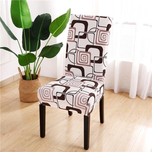 Printed Chair Cover Spandex Stretch Durable Soft Seat Chair Covers Slipcovers for Kitchen Dining Room Wedding Banquet Hotel  Chair Covers for Dining Room Stretch Spandex Removable Washable Anti-dust Seat Slipcover  Protector for Hotel Office Ceremony Stevvex