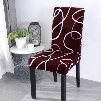 Printed Chair Cover Spandex Stretch Durable Soft Seat Chair Covers Slipcovers for Kitchen Dining Room Wedding Banquet Hotel  Chair Covers for Dining Room Stretch Spandex Removable Washable Anti-dust Seat Slipcover  Protector for Hotel Office Ceremony Stevvex