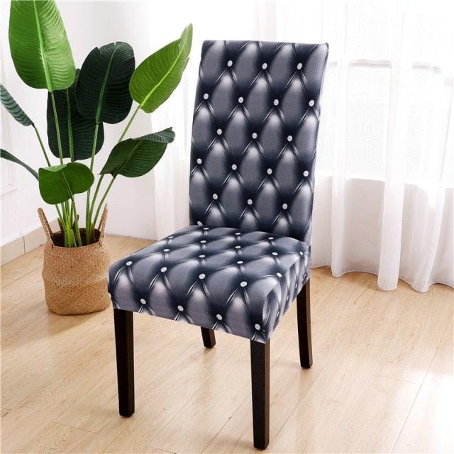 Printed Chair Cover Spandex Stretch Durable Soft Seat Chair Covers Slipcovers for Kitchen Dining Room Wedding Banquet Hotel  Chair Covers for Dining Room Stretch Spandex Removable Washable Anti-dust Seat Slipcover  Protector for Hotel Office Ceremony Stevvex