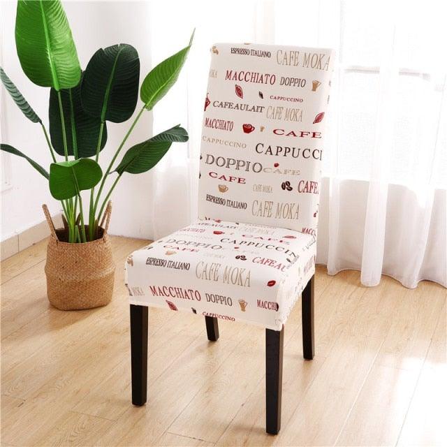 Printed Chair Cover Spandex Stretch Durable Soft Seat Chair Covers Slipcovers for Kitchen Dining Room Wedding Banquet Hotel  Chair Covers for Dining Room Stretch Spandex Removable Washable Anti-dust Seat Slipcover  Protector for Hotel Office Ceremony Stevvex
