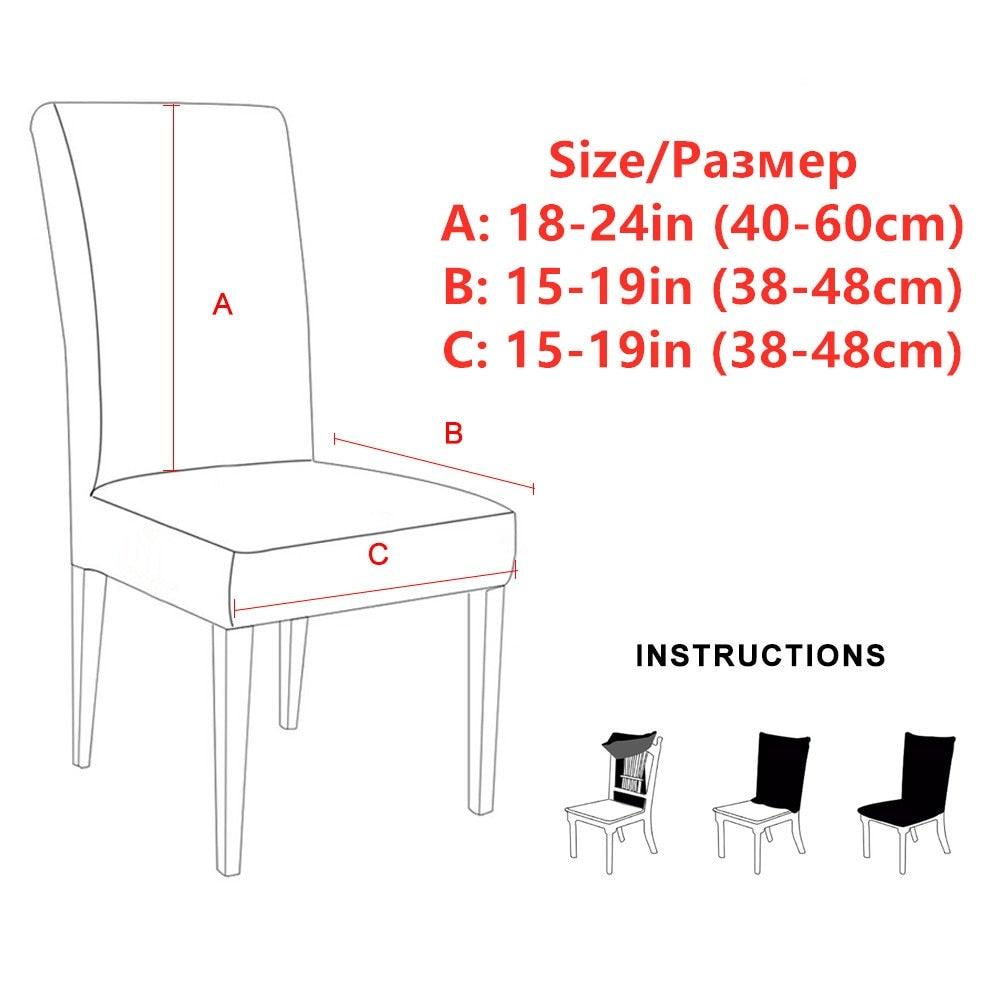 Printed Chair Cover Spandex Stretch Durable Soft Seat Chair Covers Slipcovers for Kitchen Dining Room Wedding Banquet Hotel  Chair Covers for Dining Room Stretch Spandex Removable Washable Anti-dust Seat Slipcover  Protector for Hotel Office Ceremony Stevvex