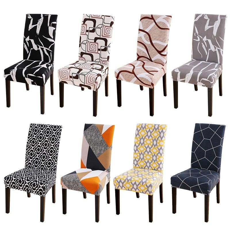 Printed Chair Cover Spandex Stretch Durable Soft Seat Chair Covers Slipcovers for Kitchen Dining Room Wedding Banquet Hotel  Chair Covers for Dining Room Stretch Spandex Removable Washable Anti-dust Seat Slipcover  Protector for Hotel Office Ceremony Stevvex
