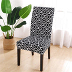 Printed Chair Cover Spandex Stretch Durable Soft Seat Chair Covers Slipcovers for Kitchen Dining Room Wedding Banquet Hotel  Chair Covers for Dining Room Stretch Spandex Removable Washable Anti-dust Seat Slipcover  Protector for Hotel Office Ceremony Stevvex