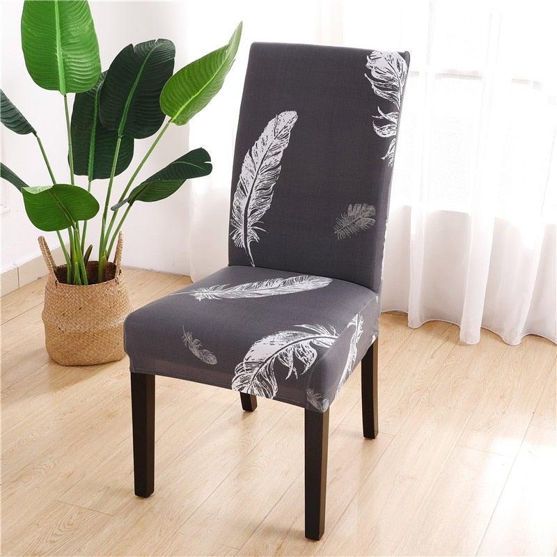 Printed Chair Cover Spandex Stretch Durable Soft Seat Chair Covers Slipcovers for Kitchen Dining Room Wedding Banquet Hotel  Chair Covers for Dining Room Stretch Spandex Removable Washable Anti-dust Seat Slipcover  Protector for Hotel Office Ceremony Stevvex