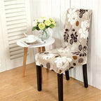 Printed Chair Cover Spandex Stretch Durable Soft Seat Chair Covers Slipcovers for Kitchen Dining Room Wedding Banquet Hotel  Chair Covers for Dining Room Stretch Spandex Removable Washable Anti-dust Seat Slipcover  Protector for Hotel Office Ceremony Stevvex