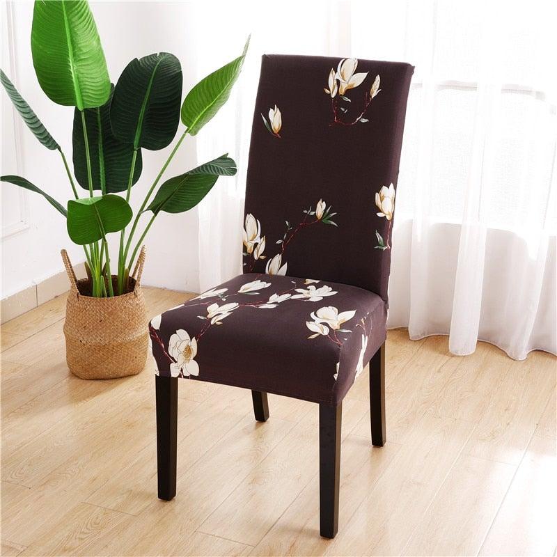 Printed Chair Cover Spandex Stretch Durable Soft Seat Chair Covers Slipcovers for Kitchen Dining Room Wedding Banquet Hotel  Chair Covers for Dining Room Stretch Spandex Removable Washable Anti-dust Seat Slipcover  Protector for Hotel Office Ceremony Stevvex