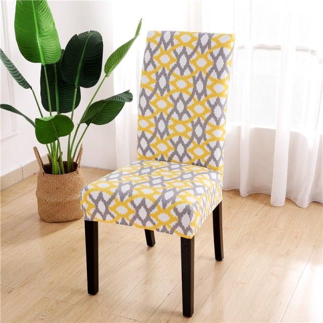 Printed Chair Cover Spandex Stretch Durable Soft Seat Chair Covers Slipcovers for Kitchen Dining Room Wedding Banquet Hotel  Chair Covers for Dining Room Stretch Spandex Removable Washable Anti-dust Seat Slipcover  Protector for Hotel Office Ceremony Stevvex