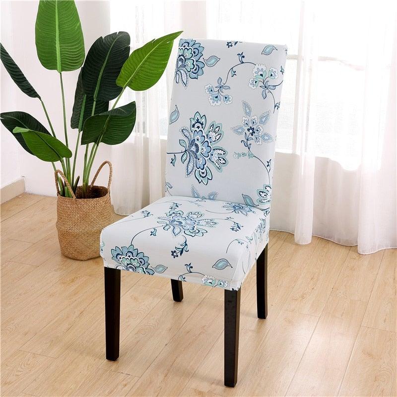 Printed Chair Cover Spandex Stretch Durable Soft Seat Chair Covers Slipcovers for Kitchen Dining Room Wedding Banquet Hotel  Chair Covers for Dining Room Stretch Spandex Removable Washable Anti-dust Seat Slipcover  Protector for Hotel Office Ceremony Stevvex