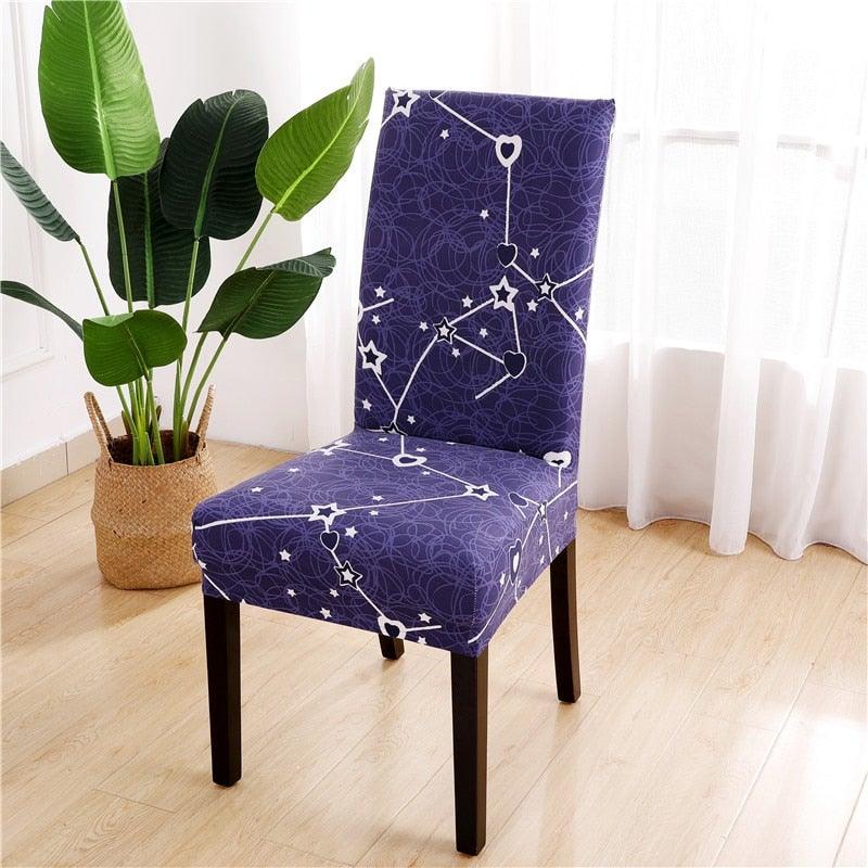 Printed Chair Cover Spandex Stretch Durable Soft Seat Chair Covers Slipcovers for Kitchen Dining Room Wedding Banquet Hotel  Chair Covers for Dining Room Stretch Spandex Removable Washable Anti-dust Seat Slipcover  Protector for Hotel Office Ceremony Stevvex