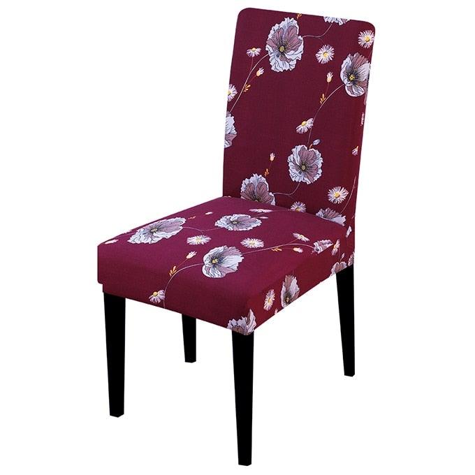 Printed Chair Cover Spandex Stretch Slipcovers Elastic Chair Covers Dining Banquet Home Hotel Weddings Christmas Seat Protector Super Fit Slipcover Stretch Removable Washable Soft Spandex Fabric For Home Hotel Dining Room Ceremony Banquet Wedding Party Stevvex