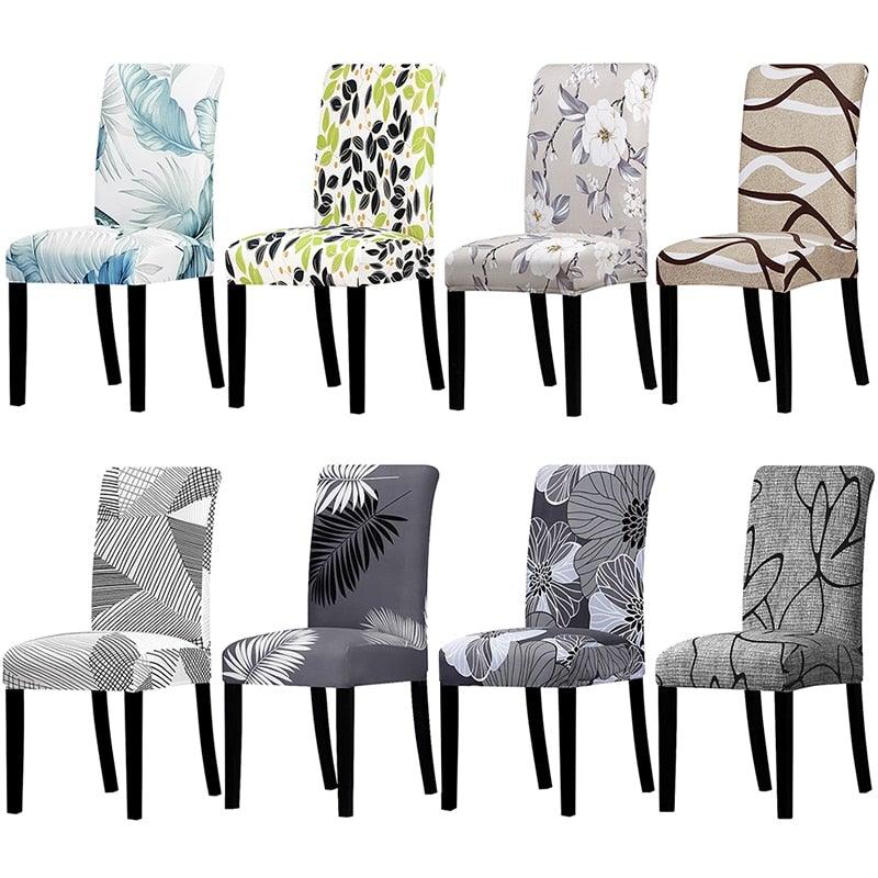 Printed Chair Cover Spandex Stretch Slipcovers Elastic Chair Covers Dining Banquet Home Hotel Weddings Christmas Seat Protector Super Fit Slipcover Stretch Removable Washable Soft Spandex Fabric For Home Hotel Dining Room Ceremony Banquet Wedding Party Stevvex