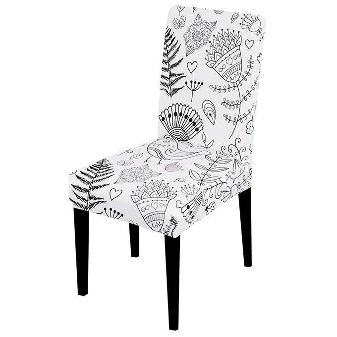Printed Chair Cover Spandex Stretch Slipcovers Elastic Chair Covers Dining Banquet Home Hotel Weddings Christmas Seat Protector Super Fit Slipcover Stretch Removable Washable Soft Spandex Fabric For Home Hotel Dining Room Ceremony Banquet Wedding Party Stevvex
