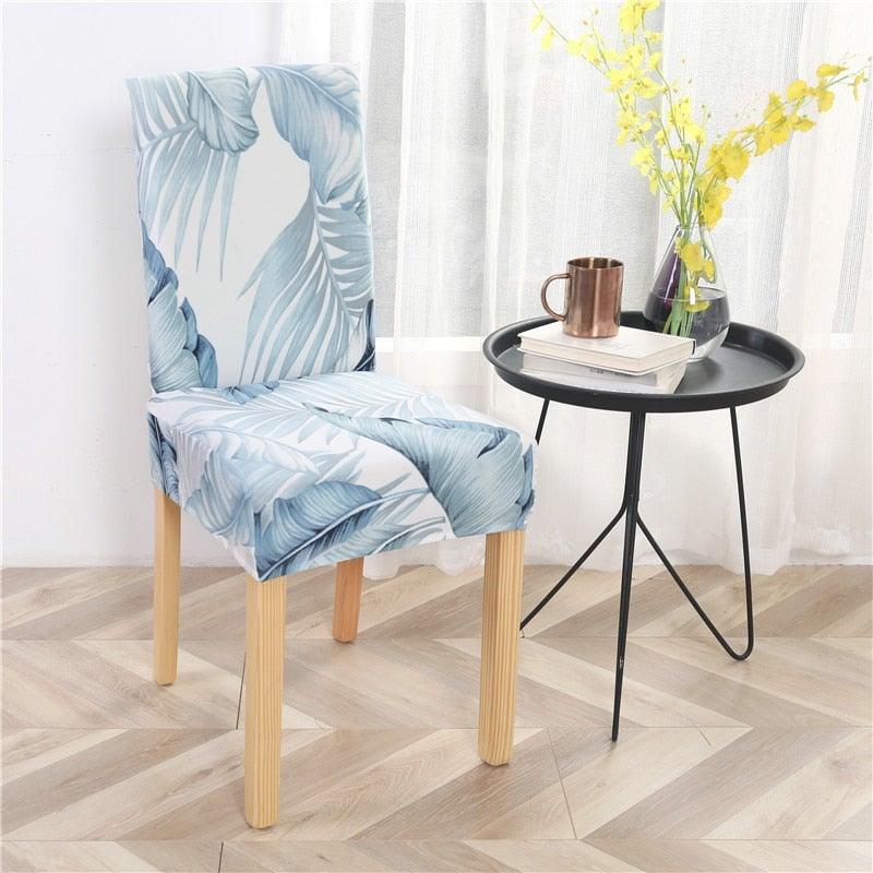 Printed Modern Chair Cover Spandex Stretch Elastic Chair Covers Seat Cover For Dining Room Hotel Wedding Banquet Cover Printed Stretchable Parson Chair Covers for Dining Room Pattern Stretch Dining Chair Slipcover Washable Removable for Kitchen Stevvex
