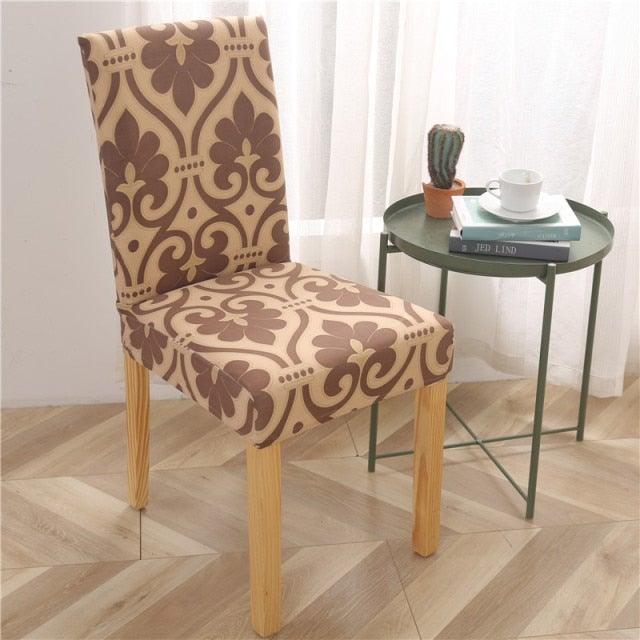 Printed Modern Chair Cover Spandex Stretch Elastic Chair Covers Seat Cover For Dining Room Hotel Wedding Banquet Cover Printed Stretchable Parson Chair Covers for Dining Room Pattern Stretch Dining Chair Slipcover Washable Removable for Kitchen Stevvex