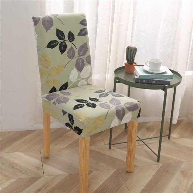 Printed Modern Chair Cover Spandex Stretch Elastic Chair Covers Seat Cover For Dining Room Hotel Wedding Banquet Cover Printed Stretchable Parson Chair Covers for Dining Room Pattern Stretch Dining Chair Slipcover Washable Removable for Kitchen Stevvex