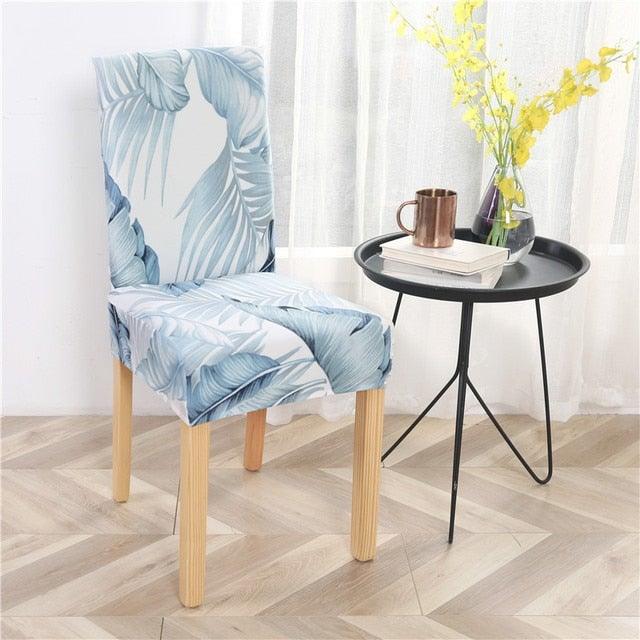 Printed Modern Chair Cover Spandex Stretch Elastic Chair Covers Seat Cover For Dining Room Hotel Wedding Banquet Cover Printed Stretchable Parson Chair Covers for Dining Room Pattern Stretch Dining Chair Slipcover Washable Removable for Kitchen Stevvex